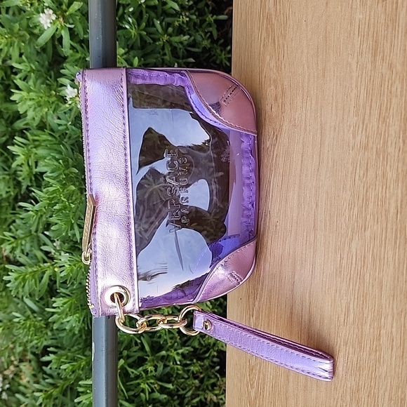 Versace Perfume Clear Purple Vinyl Wristlet - Picture 1 of 10